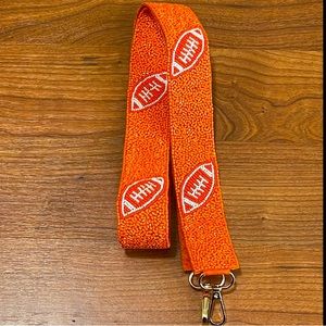 🎉🏈 LAST ONE! NEW Orange White Football Beaded Purse Strap Game Day VOLS